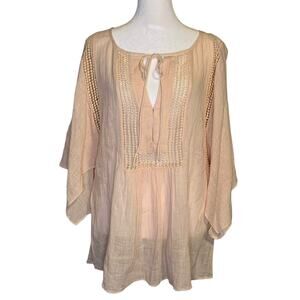 Calypso St. Barth light pink peasant top size S